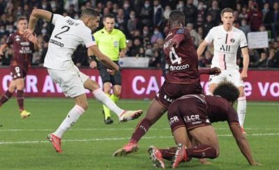 Achraf Hakimi Scored A damatic injury-time goal as Paris St-Germain