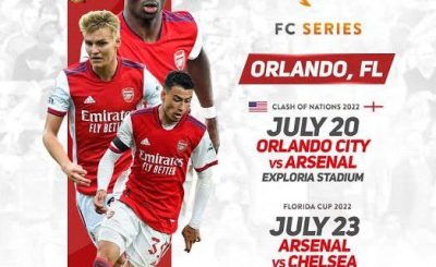 Arsenal's Pre-season Fixtures, Dates, Venues, And Kickoff Time